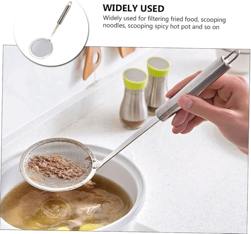 Stainless Steel Fine Mesh Skimmer Spoon For Frying Noodles Hot Pot Oil Water Separation - Image 5